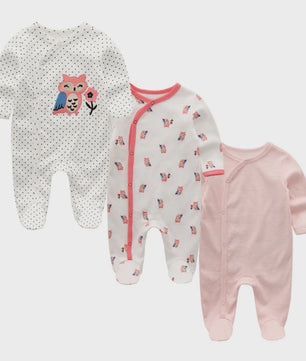3-Pack Baby Rompers Unisex Katoen - Zacht & Comfortabel voor Pasgeborenen