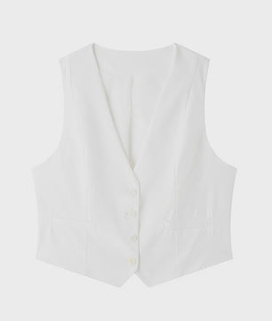 Chic Dames Vest - Vintage Mouwloos Single-Breasted Gilet voor een Stijlvolle Look