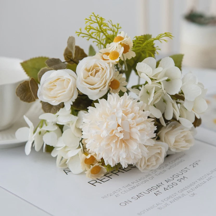 Kunstboeket Bloemcombinatie - Decoratie voor Huis, Bruiloft & Fotografie