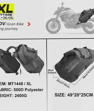 Rhinowalk Waterdichte Motor Zijkoffers - 18L, 28L, 48L - Adventure Touring Bagage