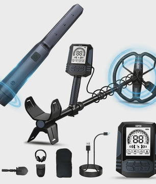 SUNPOW Professionele Metaaldetector voor Volwassenen - Waterdicht, Oplaadbaar & LCD Display