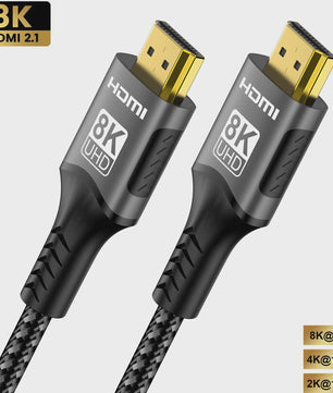 8K HDMI 2.1 Kabel - Ultra High Speed 48Gbps, 4K@120Hz, HDR voor PS5, PC, TV