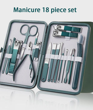 Professionele Manicure & Pedicure Set (9 Delig) - Roestvrij Staal met Reis Etui