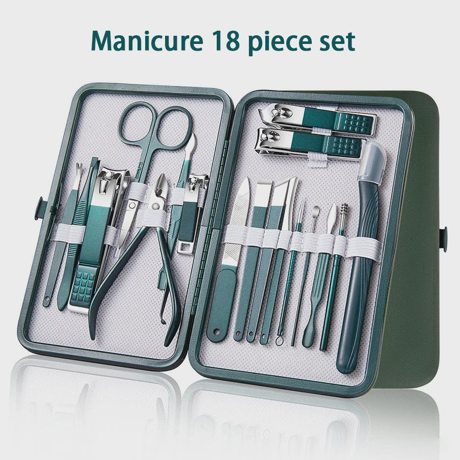 Professionele Manicure & Pedicure Set (9 Delig) - Roestvrij Staal met Reis Etui