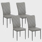 Set van 4 Luxe Eetkamerstoelen met Hoge Rugleuning - Gestoffeerd Velours & Stalen Poten