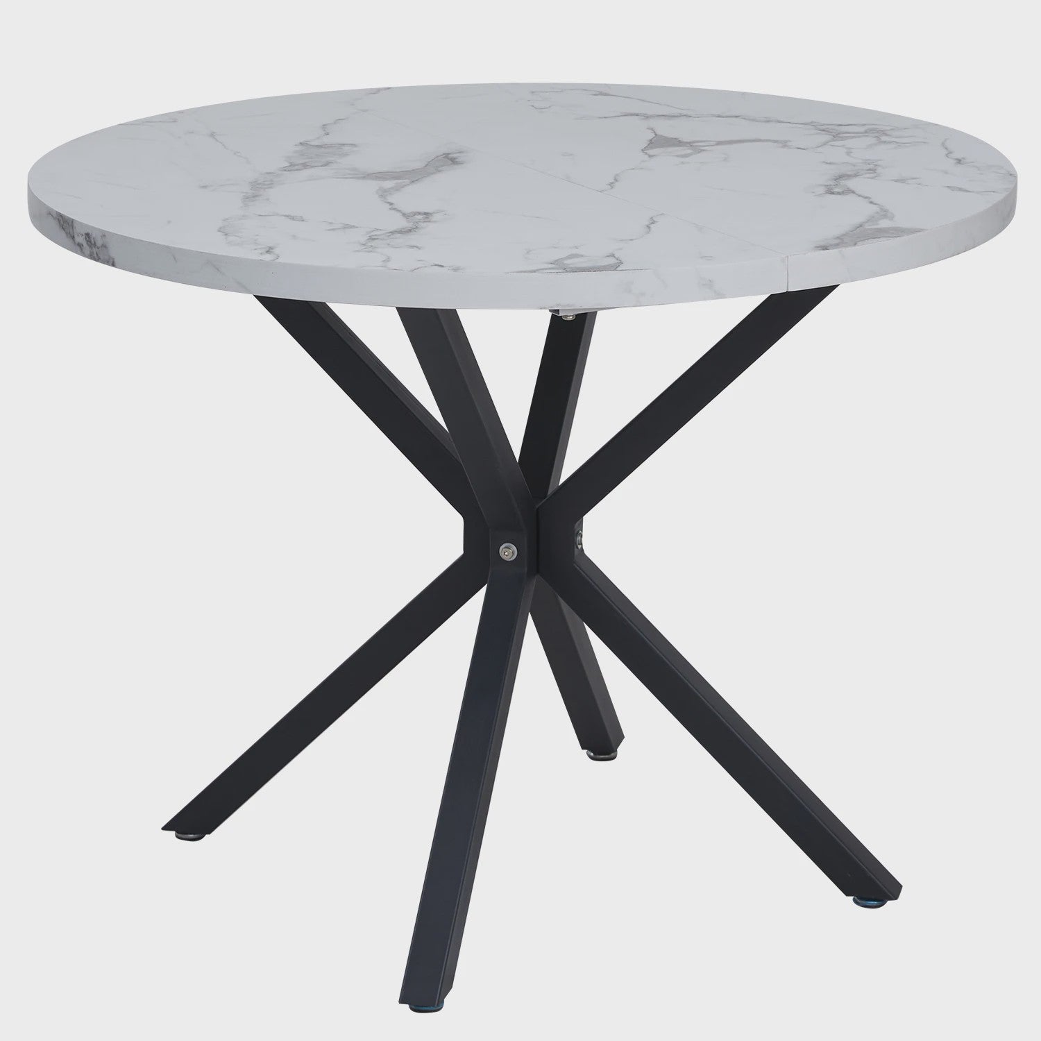 Moderne Ronde Eettafel 100cm met Marmerlook - Luxe en Stijlvol Design