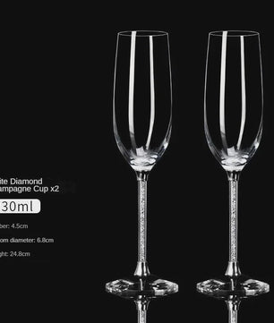 Luxe Kristallen Champagneglazen Set - Handgemaakt met Diamant-look Stijl - Perfect voor Koppels