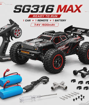 RC Crossauto 80 km/u - 1/16 4x4 Off-road Truck met LED Verlichting & 2.4G Afstandsbediening