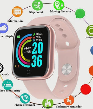 Smartwatch voor Heren & Dames: Fitness Tracker, Bericht Notificaties & Meer - Elektronisch Polshorloge