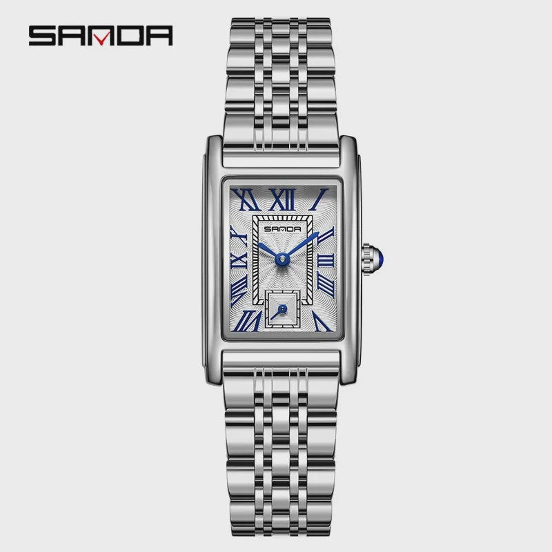 SANDA 1116 Elegante Dameshorloge Rechthoekig - Waterdicht & Stijlvol