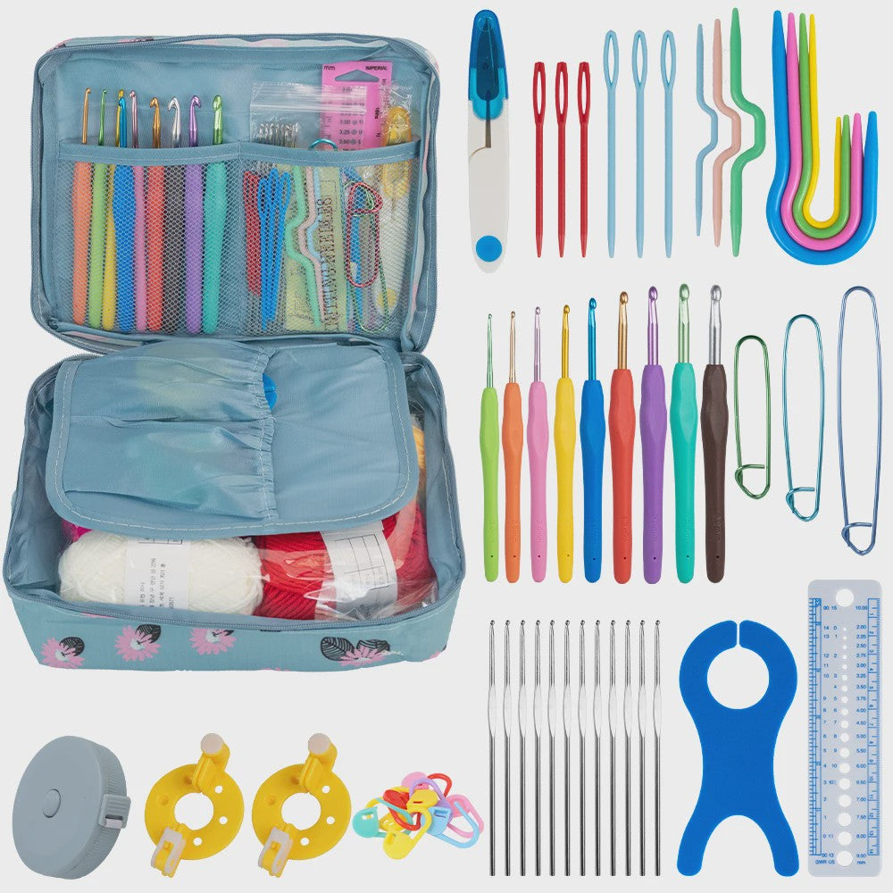 Complete Haak- en Breiset met Opbergtas: Ergonomische Haken, Naalden & Accessoires