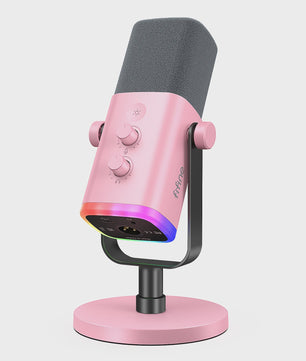 FIFINE AM8W Dynamische XLR/USB Microfoon met RGB, Mute & Koptelefoonaansluiting - Ideaal voor Streaming & Gaming