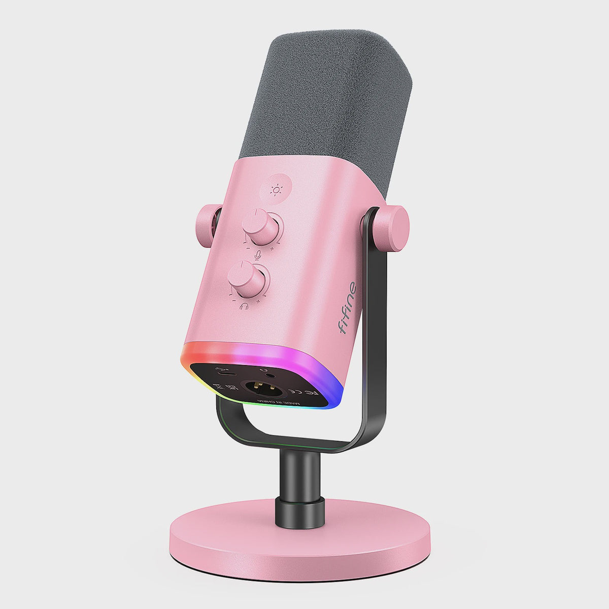 FIFINE AM8W Dynamische XLR/USB Microfoon met RGB, Mute & Koptelefoonaansluiting - Ideaal voor Streaming & Gaming