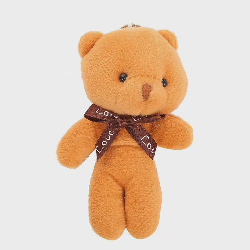 Set van 10 Mini Strikje Teddybeer Pluche Hangers - Kleurrijk en Zacht