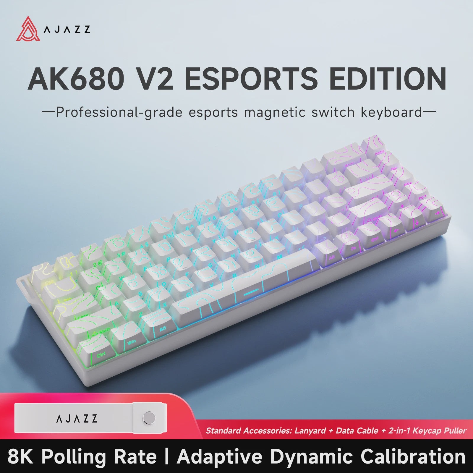 Ajazz AK680 V2 Gaming Toetsenbord: Magnetische Switches, 8K Polling Rate & RGB