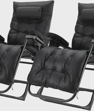 Opvouwbare Luxe Loungestoel met Comfortabel Katoen Kussen - Verstelbaar tot 160kg