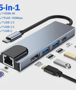 11-in-1 USB-C Hub Docking Station met HDMI, VGA, RJ45 & 100W PD Opladen