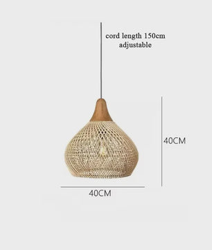 Handgemaakte Rotan Hanglamp Beige - Vintage Woven Wicker - E27 Fitting - Sfeervolle Verlichting