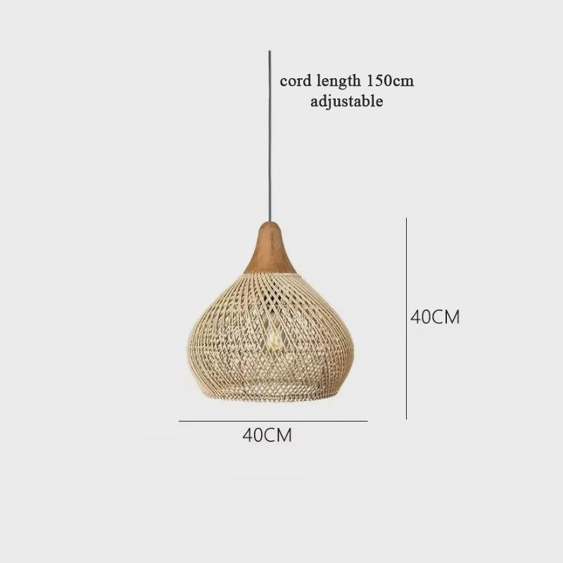 Handgemaakte Rotan Hanglamp Beige - Vintage Woven Wicker - E27 Fitting - Sfeervolle Verlichting