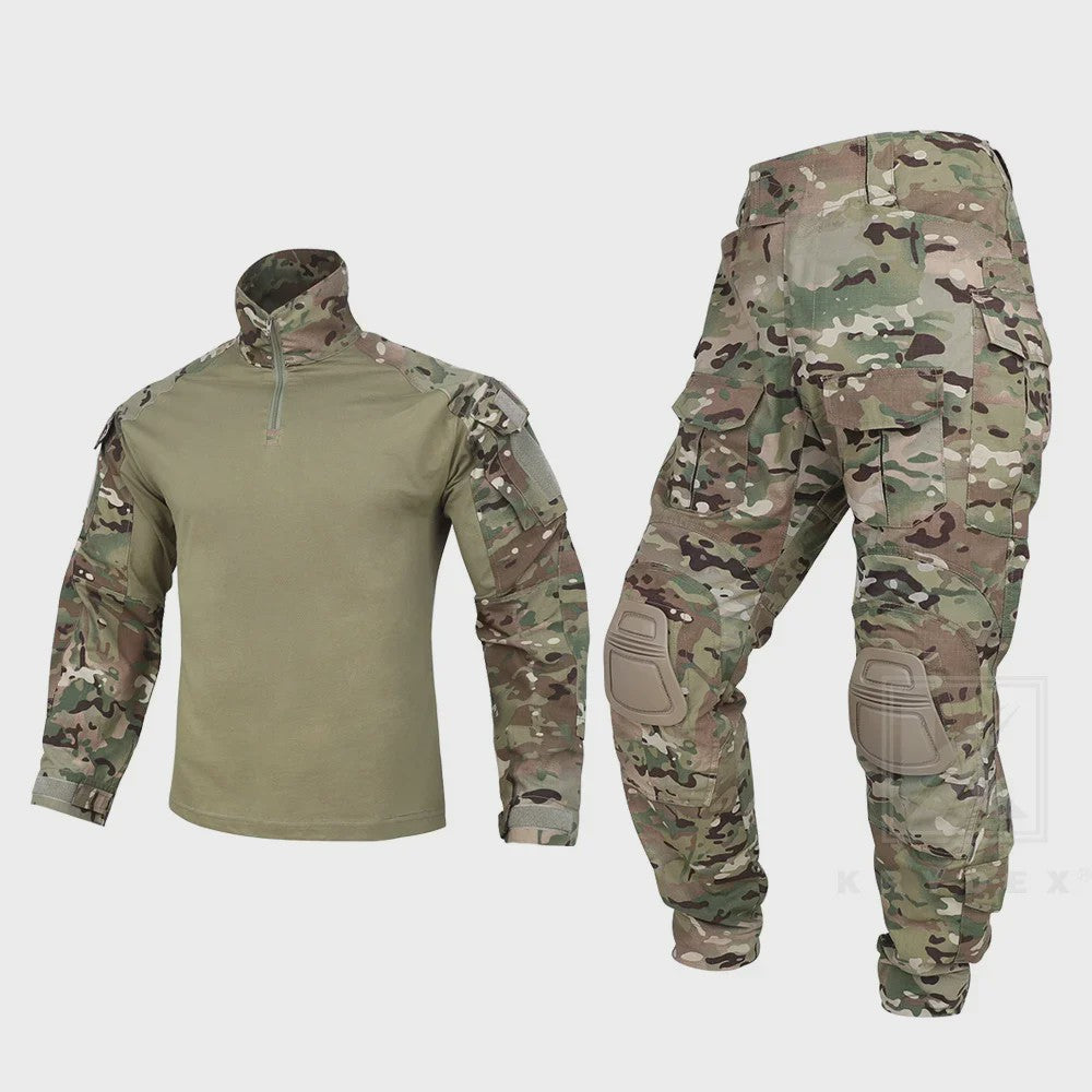 Tactisch Uniform Set: G3 Combat Shirt & Cargo Broek met Kniebeschermers - Heren