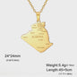 Algerije Kaart Ketting & Sleutelhanger Set - Roestvrij Staal, Stijlvolle Afrikaanse Sieraden