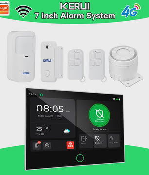 Kerui Alarmsysteem met 7-inch Touchscreen, 4G WiFi en Tuya Smart Integratie