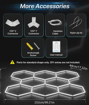 Modulaire Hexagonale LED Plafondlamp - Superhelder 6500K Koel Wit Licht