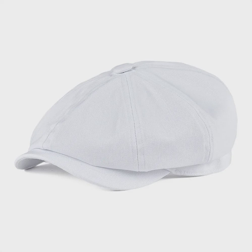 BOTVELA Heren Newsboy Cap - Katoenen Pet met 8 Panelen, Retro Stijl