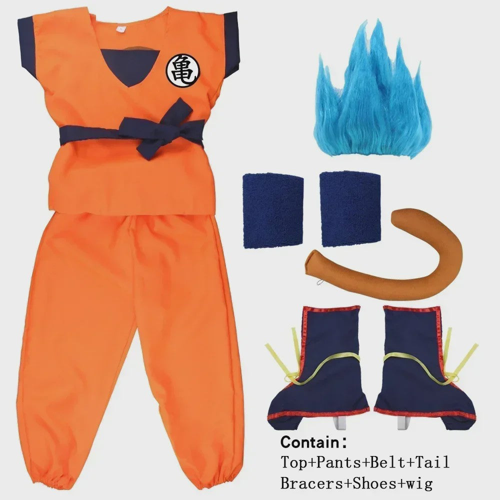 Son Goku Kinder Cosplay Kostuum - Anime Dragon Ball Z Outfit voor Feestjes & Halloween