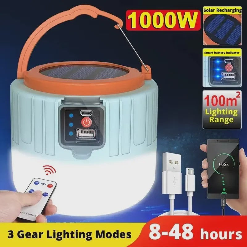 Oplaadbare Solar Camping Lantaarn - Krachtig, Draagbaar & Opvouwbaar LED Licht met USB
