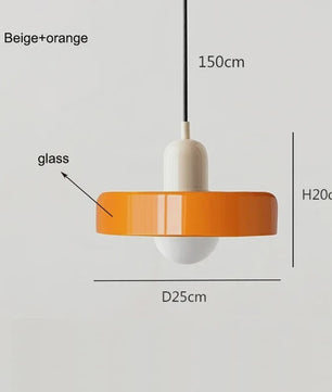 Nordic Bauhaus Hanglamp - Retro Glas & Kleurrijke Kap voor Woonkamer, Eetkamer, Bar