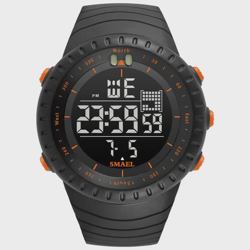 SMAEL Heren Sport Horloge - Waterdicht 50M, Digitaal LED met Alarm & Grote Wijzerplaat