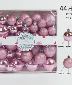 44x Kerstballen Set - Gemengde Maten 3cm/4cm - 7 Kleuren - Plastic Hangdecoratie