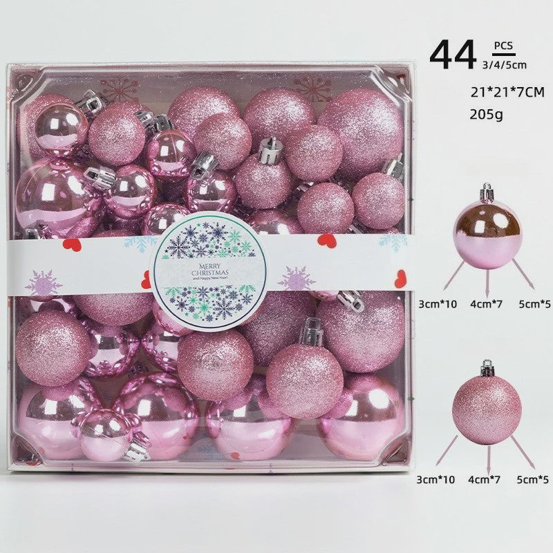 44x Kerstballen Set - Gemengde Maten 3cm/4cm - 7 Kleuren - Plastic Hangdecoratie