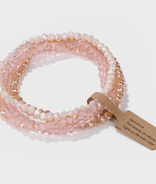 Set van 4 Kristallen Kralen Armbanden - Kleurrijk & Elegant