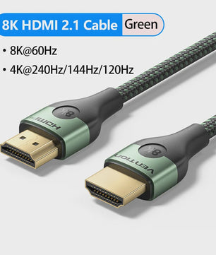 Vention 8K HDMI 2.1 Kabel - 48Gbps, 8K@60Hz, 4K@120Hz, HDR10+, HDCP2.2 voor PS5, Xbox, TV