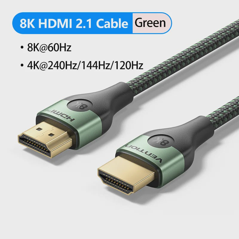 Vention 8K HDMI 2.1 Kabel - 48Gbps, 8K@60Hz, 4K@120Hz, HDR10+, HDCP2.2 voor PS5, Xbox, TV