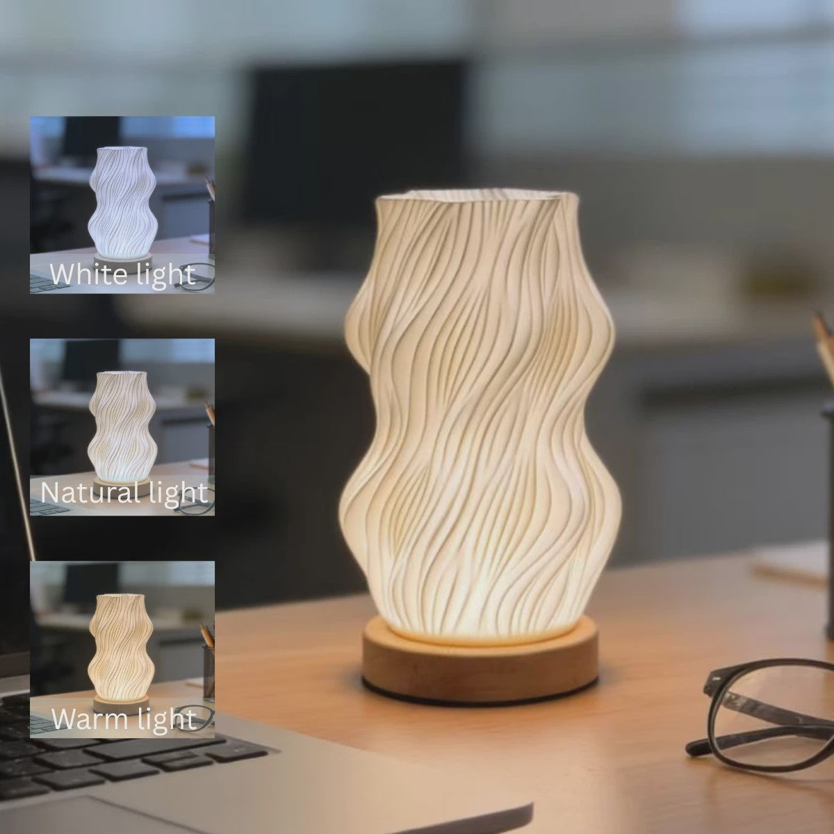 Nordic LED Tafellamp met 3 Kleurtemperaturen & USB-aansluiting