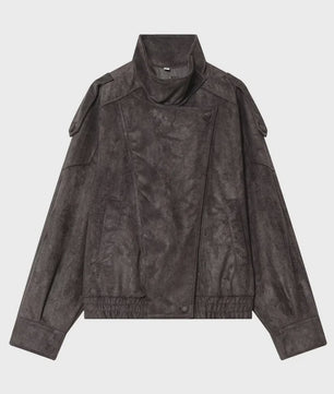 Chique Dames Faux Leren Jas - Veelzijdige Lange Mouwen Jas voor Herfst & Winter