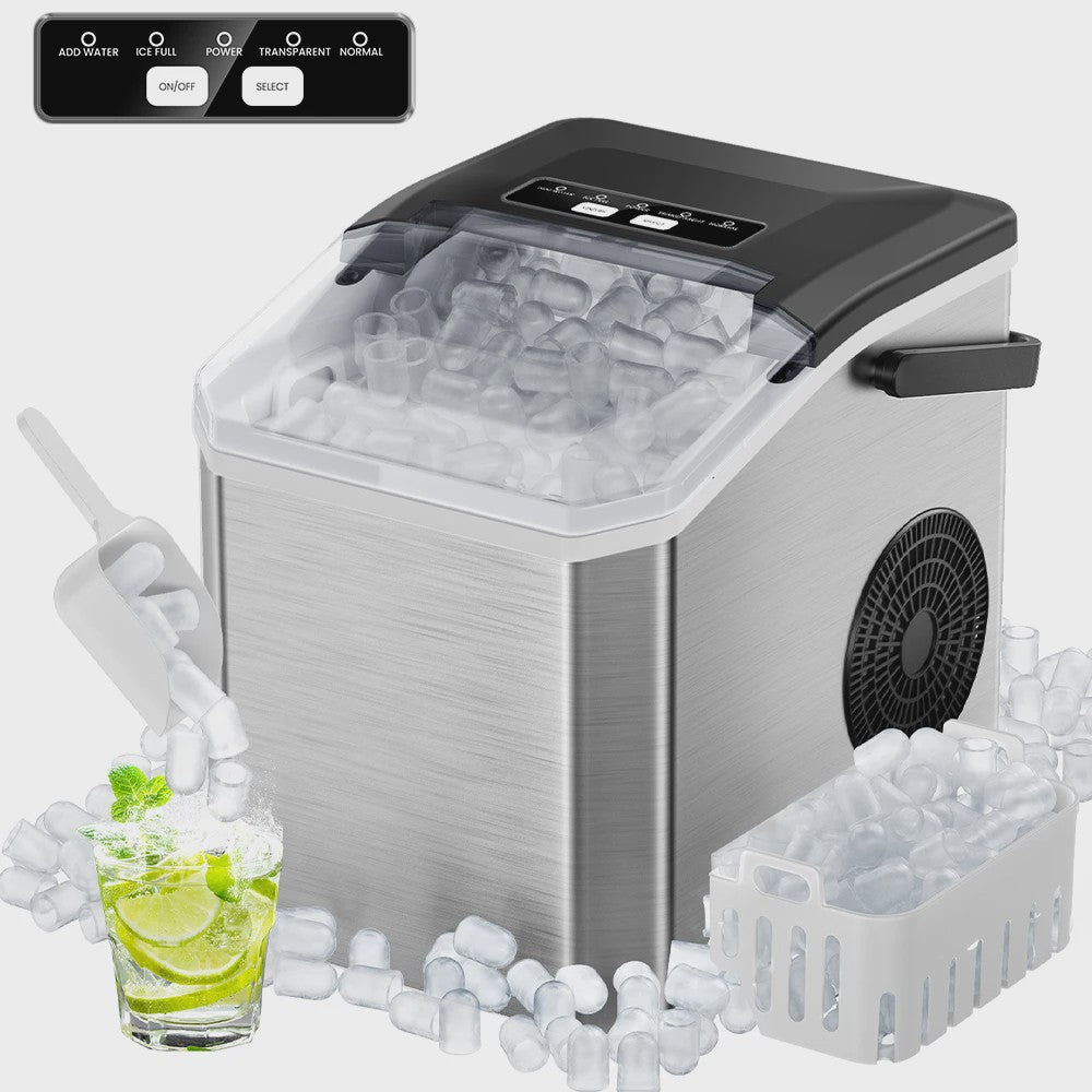Bogseth Draagbare IJsmachine voor aanrecht - Snel ijs (6 min), 12kg/dag, Zelfreinigend, Compact