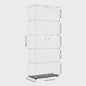 Moderne Witte Glazen Vitrinekast met LED Verlichting, 5 Legborden en 2 Vergrendelbare Deuren - 186x78x34 cm
