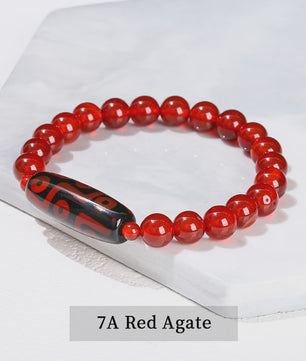 Tibetaanse Dzi Agate Armband met 9 Ogen - Retro Buddha Gebedssieraad
