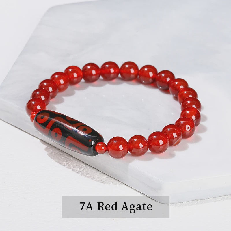Tibetaanse Dzi Agate Armband met 9 Ogen - Retro Buddha Gebedssieraad