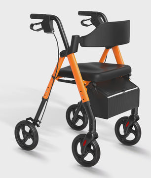 MaiDeSiTe Inklapbare Rollator met Zitje en Grote 8-inch Wielen - Duurzaam Aluminium