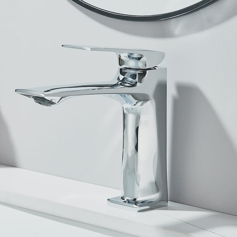 Moderne Wastafelkraan Messing - Enkel Hendel Mixer - Warm & Koud Water