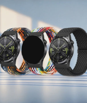3x Elastische Nylon Bandjes voor Smartwatches (18/20/22mm) - Snelwissel & Comfortabel