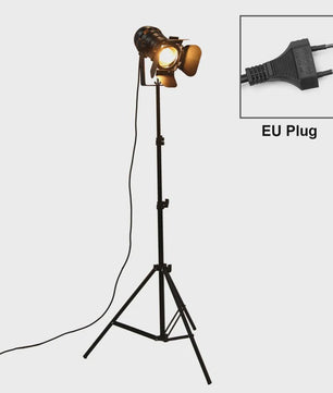 Industriële Tripod Vloerlamp - Retro Studio Verlichting Zwart