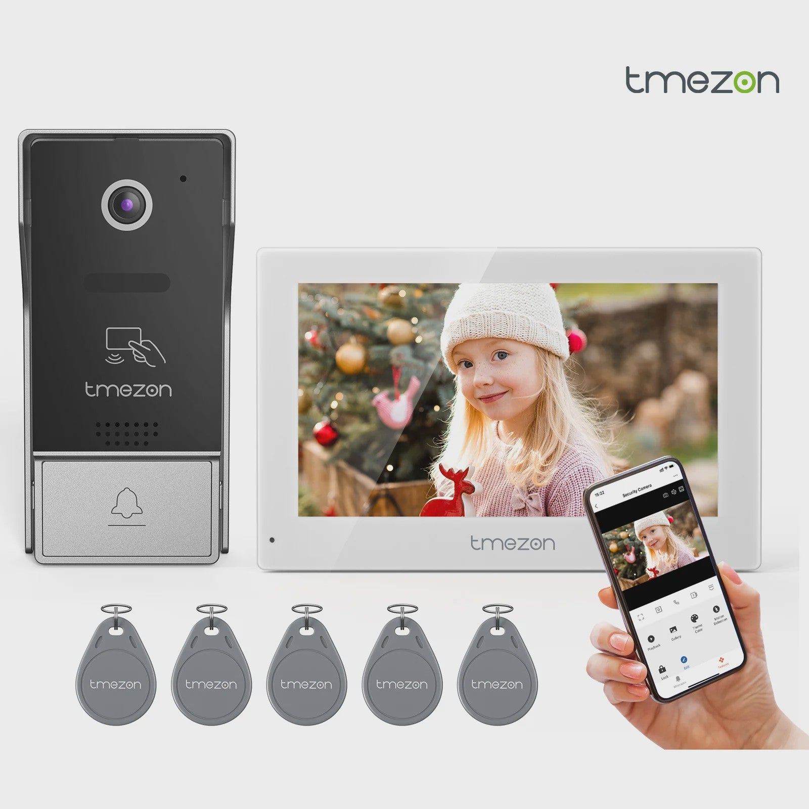 TMEZON 4-Draads Video Intercom Systeem met 7" HD Touchscreen & Tuya App