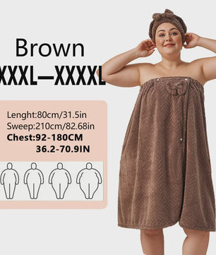 Draagbare Handdoek Set: Badjas Rok & Haarband - Zacht & Absorberend