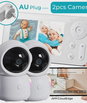 WiFi Babyfoon met Twee Camera's, Split-Screen, App Controle & 4.3" IPS Scherm - 2K 3MP Auto Tracking PTZ